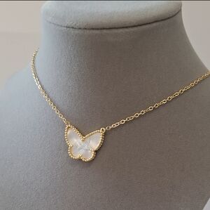 Mother of pearl butterfly necklace